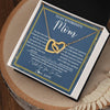 Interlocking Hearts Necklace 18K Yellow Gold Finish | Personalized To My Boyfriend's Mom Necklace Thank You For Rasing The Man Boyfriends Mom Mother's Day Birthday Pendant Jewelry Customized Gift Box Message Card | teecentury