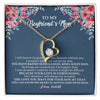 Forever Love Necklace 18K Yellow Gold Finish | Personalized To My Boyfriend's Mom Necklace from Daugter I Will Forever Be Grateful Mother In Law Jewelry Birthday Wedding Christmas Customized Message Card | teecentury