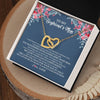 Interlocking Hearts Necklace 18K Yellow Gold Finish | Personalized To My Boyfriend's Mom Necklace from Daugter I Will Forever Be Grateful Mother In Law Jewelry Birthday Wedding Christmas Customized Message Card | teecentury