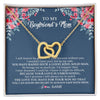 Interlocking Hearts Necklace 18K Yellow Gold Finish | Personalized To My Boyfriend's Mom Necklace from Daugter I Will Forever Be Grateful Mother In Law Jewelry Birthday Wedding Christmas Customized Message Card | teecentury
