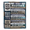 Personalized To My Brother Gifts From Sister Blanket Wood Always A Brother Birthday Gifts Ideas For Brother Graduation Christmas Customized Fleece Blanket | teecentury