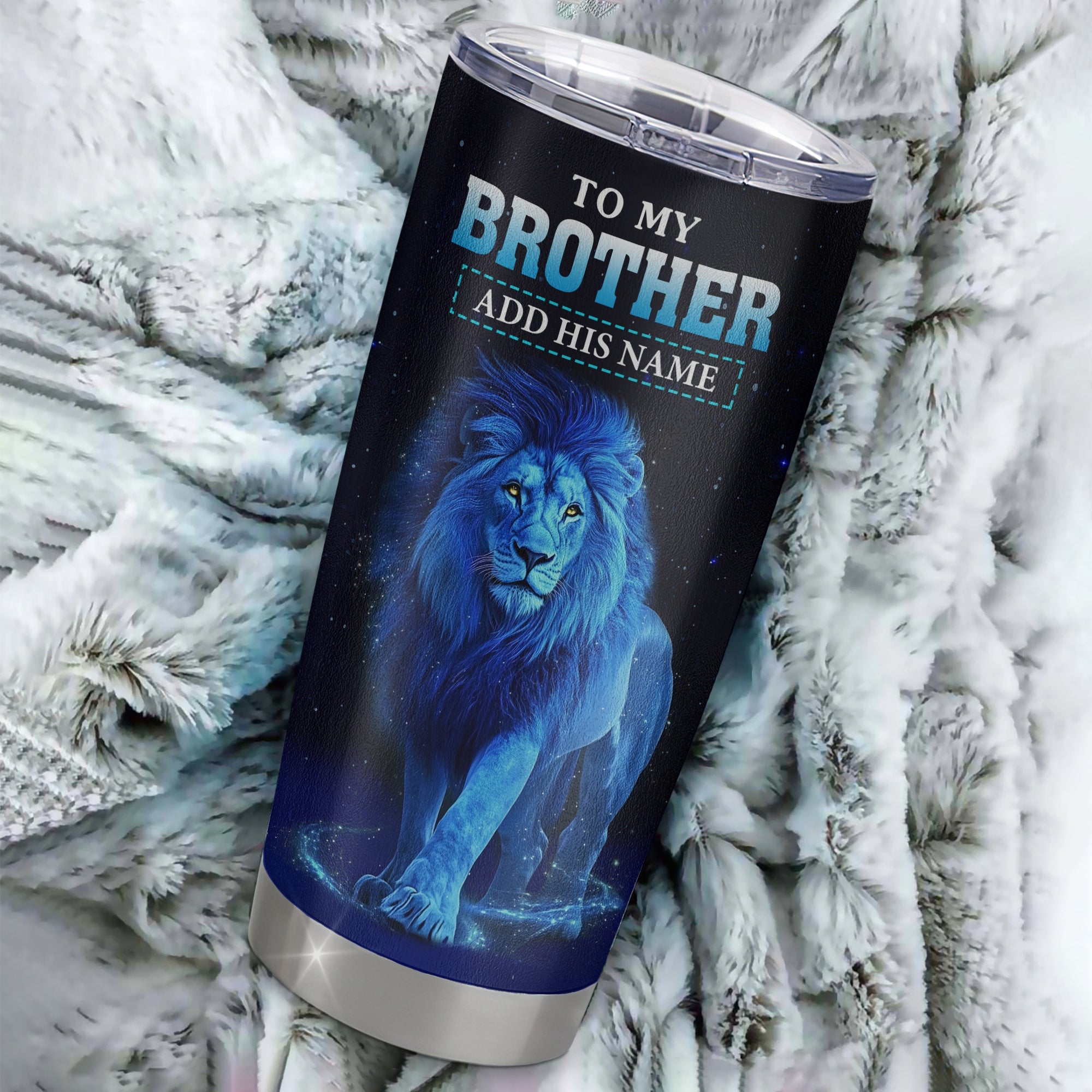 Personalized To My Brother Gifts From Sister Tumbler Lion Always A Big Brother Birthday Gifts Graduation Ideas Presents Christmas Gift Custom Stainless Steel Travel Mug | teecentury