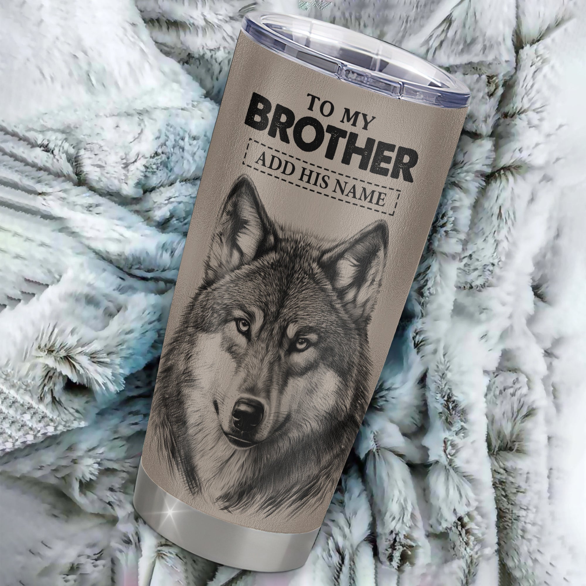 Personalized To My Brother Tumbler From Sister Brother Wolf Braver Stronger Smarter Brother Birthday Graduation Christmas Custom Stainless Steel Cup Travel Mug | teecentury