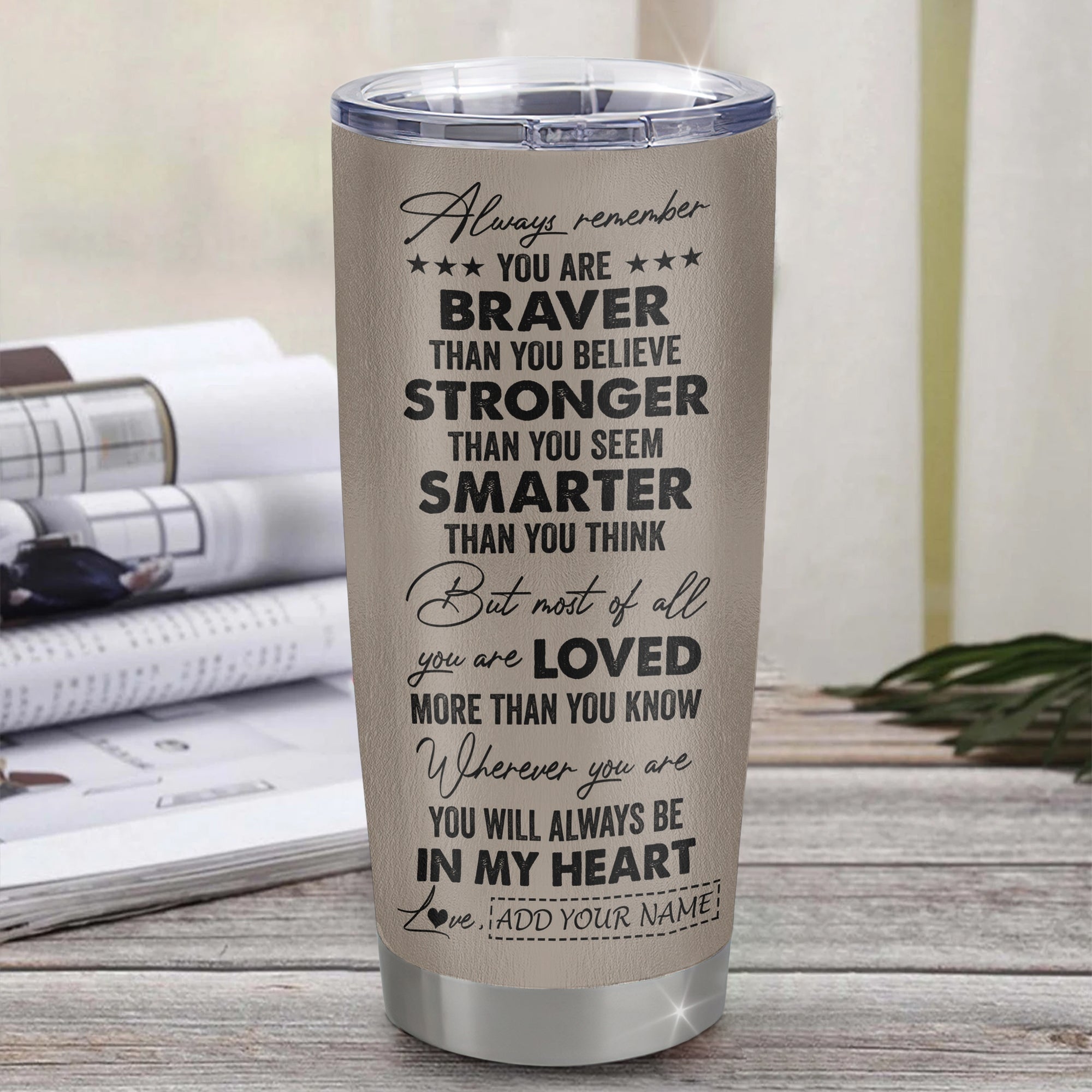 Personalized To My Brother Tumbler From Sister Brother Wolf Braver Stronger Smarter Brother Birthday Graduation Christmas Custom Stainless Steel Cup Travel Mug | teecentury