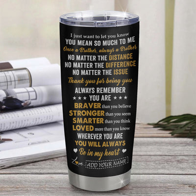Personalized To My Brother Tumbler From Sister Lion Always A Brother For Men Big Brother Birthday Graduation Christmas Custom Stainless Steel Cup Travel Mug | teecentury