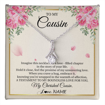 Alluring Beauty Necklace 14K White Gold Finish | 1 | Personalized To My Cousin From Family Imagine This Necklace As A Love Cousin Birthday Gifts Jewelry Graduation Christmas Customized Gift Box Message Card | teecentury