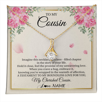 Alluring Beauty Necklace 18K Yellow Gold Finish | 1 | Personalized To My Cousin From Family Imagine This Necklace As A Love Cousin Birthday Gifts Jewelry Graduation Christmas Customized Gift Box Message Card | teecentury