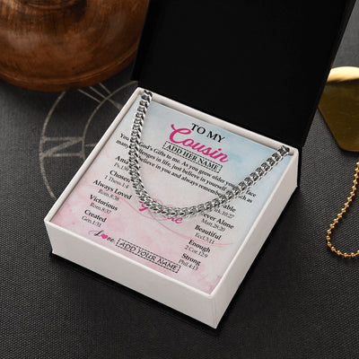 Cuban Link Chain Necklace Stainless Steel | 2 | Personalized To My Cousin Gifts Necklace From Family Christian Religious Jewelry Gifts For Cousin Birthday Graduation Christmas Custom Gift Box Message Card | https://teecentury.
