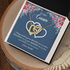 Interlocking Hearts Necklace 18K Yellow Gold Finish | Personalized To My Cousin Necklace From Family Braver Stronger Smarter Loved Cousin Pendant Jewelry Birthday Graduation Christmas Customized Message Card | teecentury