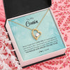 Forever Love Necklace 18K Yellow Gold Finish | Personalized To My Cousin Necklace From Family Flower Never Forget I Love You Cousin Jewelry Graduation Birthday Christmas Customized Gift Box Message Card | teecentury