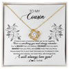 Love Knot Necklace 18K Yellow Gold Finish | Personalized To My Cousin Necklace From Family Not Even Time Floral Cousin Birthday Graduation Christmas Customized Message Card | teecentury