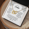 Interlocking Hearts Necklace 18K Yellow Gold Finish | Personalized To My Cousin Necklace From Family You're Braver Stronger Smarter Cousin Birthday Christmas Customized Jewelry Gift Box Message Card | teecentury
