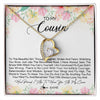 Forever Love Necklace 18K Yellow Gold Finish | Personalized To My Cousin Necklace To This Beautiful Girl Cousin Pendant Jewelry Birthday Graduation Christmas CCustomized Gift Box Message Card | teecentury
