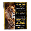 Personalized To My Dad Blanket From Daughter Lion I Love You Dad Father's Day Birthday Thanksgiving Christmas Customized Fleece Blanket Blanket | Teecentury.com