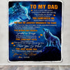 Personalized To My Dad Blanket From Daughter Son Wolf You Gave Me Love Dad Birthday Fathers Day Christmas Gifts Customized Fleece Blanket Blanket | Teecentury.com