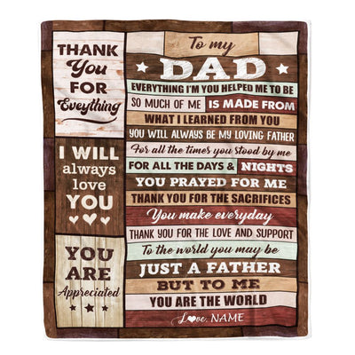 Personalized To My Dad Blanket From Daughter Son Wood Birthday Gift For Dad Who Wants Nothing Best Dad Fathers Day Christmas Customized Fleece Throw Blanket | teecentury