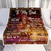 Personalized To My Dad Blanket From Daughter Thank You For The Sacrifices Horse Dad Birthday Mothers Day Thanksgiving Christmas Customized Fleece Blanket | teecentury