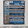 Personalized To My Dad Blanket From Daughter Wood Thank You You Are My Hero Dad Birthday Fathers Day Thanksgiving Christmas Customized Bed Fleece Blanket | teecentury