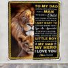 Personalized To My Dad Blanket From Son Lion I Love You Dad Father's Day Birthday Thanksgiving Christmas Customized Fleece Blanket Blanket | Teecentury.com