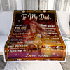 Personalized To My Dad Blanket From Son Thank You For The Sacrifices Horse Dad Birthday Mothers Day Thanksgiving Christmas Customized Fleece Throw Blanket | teecentury