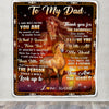 Personalized To My Dad Blanket From Son Thank You For The Sacrifices Horse Dad Birthday Mothers Day Thanksgiving Christmas Customized Fleece Throw Blanket | teecentury