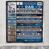 Personalized To My Dad Blanket From Son Wood Thank You You Are My Hero Dad Birthday Fathers Day Thanksgiving Christmas Customized Bed Fleece Blanket | teecentury