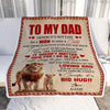 Personalized To My Dad Blanket from Daughter Lion I Know It's Not Easy for A Man to Raise A Child Father's Day Birthday Christmas Customized Fleece Blanket Blanket | Teecentury.com
