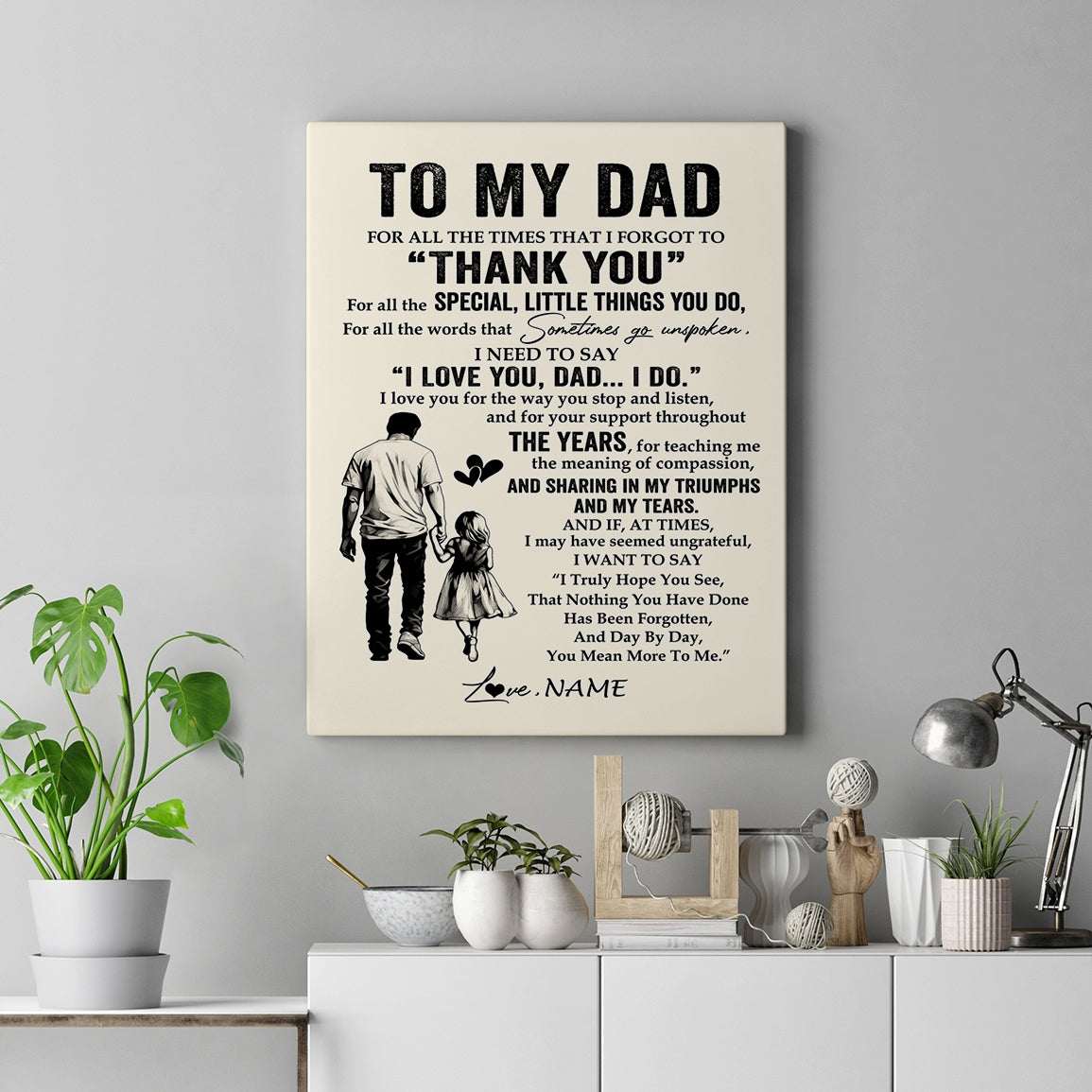 Personalized To My Dad Canvas From Son For All The Times That I Forgot To Thank You Dad Birthday Fathers Day Christmas Custom Wall Art Print Framed Canvas | teecentury
