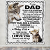 Personalized To My Dad From Daughter Blanket Wolf Always Be Your Little Girl Dad Fathers Day Birthday Christmas Gift Customized Fleece Throw Blanket | teecentury