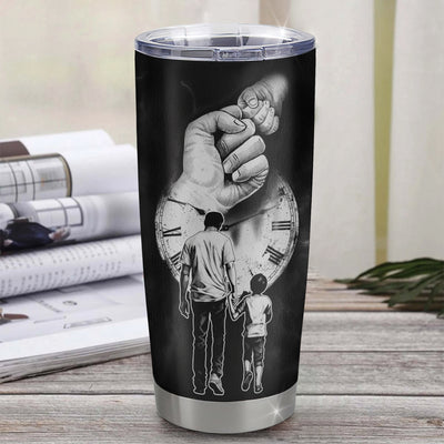 Personalized To My Dad From Son Little Boy Stainless Steel Tumbler Cup I Know It's Not Easy A Man To Raise A Child Dad Fathers Day Birthday Christmas Travel Mug | teecentury