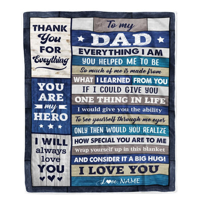 Personalized To My Dad Gifts From Daughter Son Wood Blanket Birthday Gift For Dad Who Wants Nothing Best Dad Fathers Day Christmas Customized Fleece Blanket | teecentury