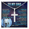 Stainless Cross Necklace Stainless Steel | 1 | Personalized To My Dad Necklace From Daughter Thank You Day By Day Dad Birthday Gifts Fathers Day Christmas Customized Gift Box Message Card | teecentury