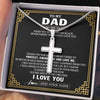 Stainless Cross Necklace Stainless Steel | 2 | Personalized To My Dad Necklace Gift From Daughter Son I Love You Protect Encourage Love Dad Gifts For Men Birthday Fathers Day Christmas Gift Box Message Card | https://teecentury.