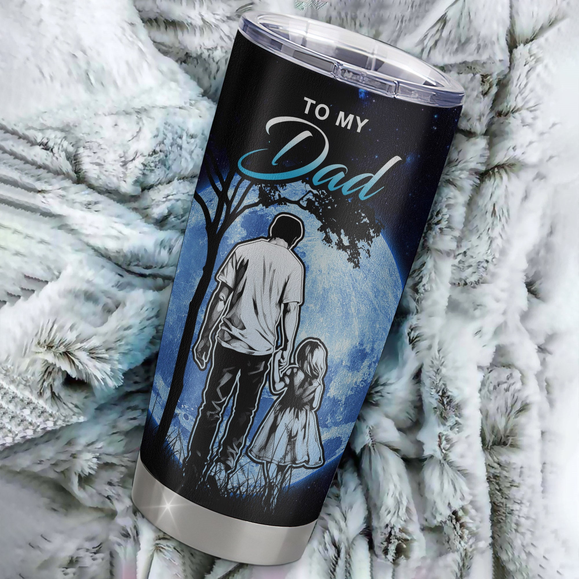 Personalized To My Dad Tumbler From Daughter Stainless Steel Cup Thank You Day By Day Dad Birthday Fathers Day Thanksgiving Christmas Travel Mug | teecentury