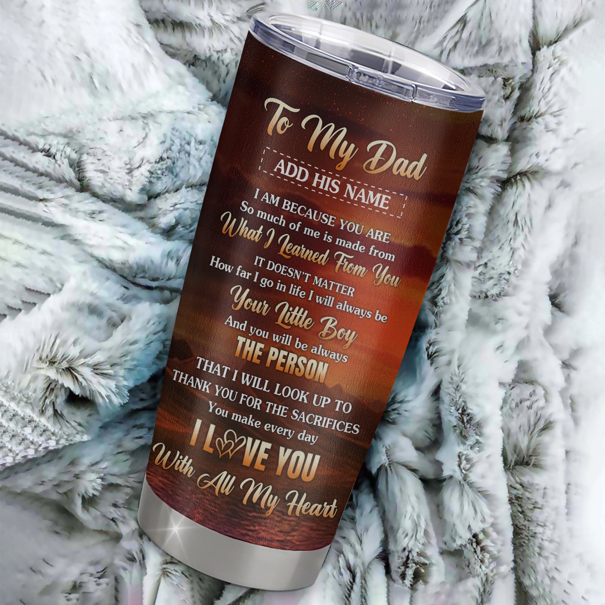 Personalized To My Dad Tumbler From Son Thank You For The Sacrifices Horse Dad Birthday Mothers Day Thanksgiving Christmas Custom Stainless Steel Travel Mug | teecentury