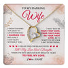 Forever Love Necklace 18K Yellow Gold Finish | 1 | Personalized To My Darling Wife Necklace From Husband My Love Birthday Gifts For Wife Soulmate Wedding Anniversary Romantic Gifts For Her Gift Box Message Card | teecentury