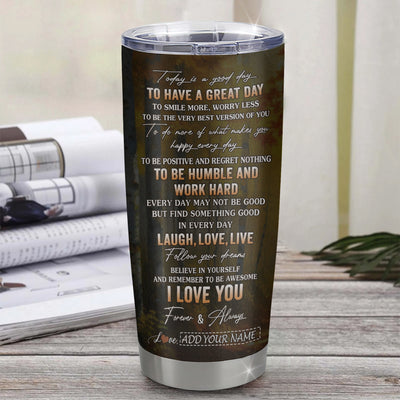 Personalized To My Daughter Bear Tumbler From Mom Dad Every Day Laugh Love Live Daughter Birthday Gifts Graduation Christmas Custom Stainless Steel Travel Mug | teecentury