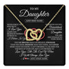 Interlocking Hearts Necklace 18K Yellow Gold Finish | 1 | Personalized To My Daughter Birthday Gifts From Mom Dad Mother Always Love You Daughter Necklace Gifts Jewelry Christmas Custom Gift Box Message Card | teecentury.myshopify
