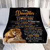 Personalized To My Daughter Blanket From Dad Father Live Laugh Love Lion Daughter Birthday Gifts Positive Graduation Christmas Customized Fleece Blanket | teecentury