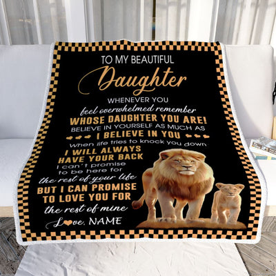 Personalized To My Daughter Blanket From Dad Father Whenever You Feel Lion Daughter Birthday Gifts Graduation Christmas Customized Fleece Throw Blanket | teecentury