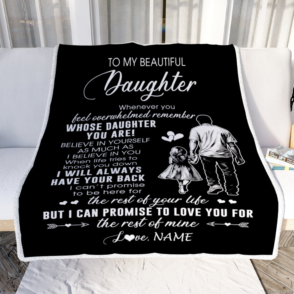Personalized To My Daughter Blanket From Dad Father Whenever You Feel Overwhelmed Daughter Birthday Graduation Christmas Customized Bed Fleece Throw Blanket | teecentury