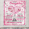 Personalized To My Daughter Blanket From Mom Dad Butterfly Laugh Love Live Daughter Birthday Christmas Customized Bed Fleece Throw Blanket | teecentury