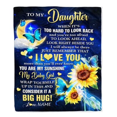 Personalized To My Daughter Blanket From Mom Dad Father Butterfly I Will Always Be There Daughter Birthday Graduation Christmas Customized Fleece Blanket | teecentury