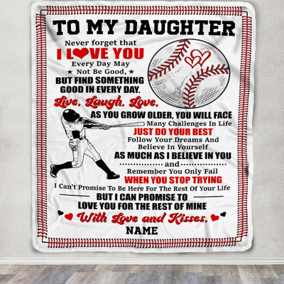 Personalized To My Daughter Blanket From Mom Dad Father I Believe In You Baseball Daughter Birthday Graduation Christmas Customized Bed Fleece Throw Blanket | teecentury