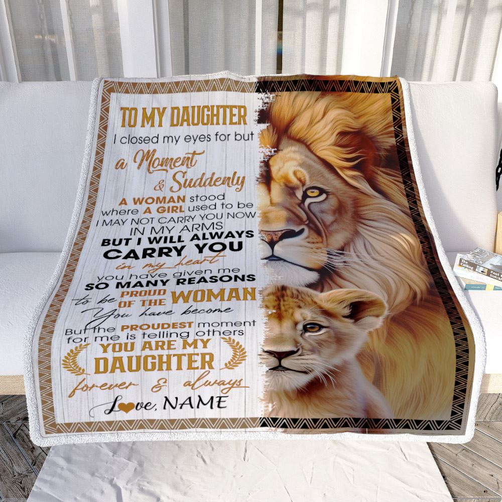 Personalized To My Daughter Blanket From Mom Dad Mother I Closed My Eyes Great Daughter Birthday Gifts Graduation Christmas Customized Fleece Throw Blanket | teecentury