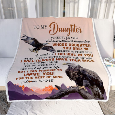 Personalized To My Daughter Blanket From Mom Dad Mother Whenever You Feel Eagle Daughter Birthday Gifts Graduation Christmas Customized Fleece Throw Blanket | teecentury