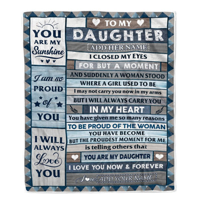 Personalized To My Daughter Blanket From Mom Dad Mother Wood I Closed My Eyes Gifts For Daughter Birthday Gifts Graduation Christmas Customized Fleece Blanket | teecentury