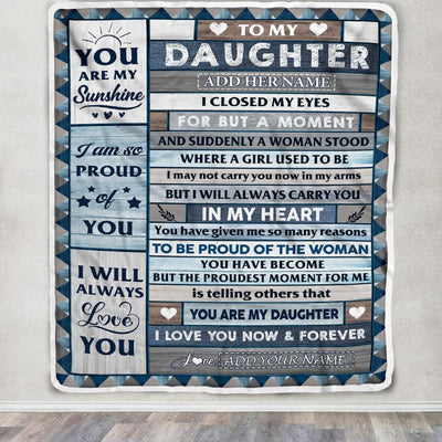 Personalized To My Daughter Blanket From Mom Dad Mother Wood I Closed My Eyes Gifts For Daughter Birthday Gifts Graduation Christmas Customized Fleece Blanket | teecentury