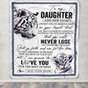 Personalized To My Daughter Blanket From Mom Dad Mother You Will Never Lose White Tiger Daughter Birthday Gifts Graduation Christmas Customized Fleece Blanket | teecentury