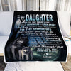Personalized To My Daughter Blanket From Mom Dad Never Feel That You Are Alone Wolf Daughter Birthday Graduation Christmas Customized Gift Fleece Throw Blanket | teecentury